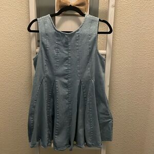 Denim pleated romper